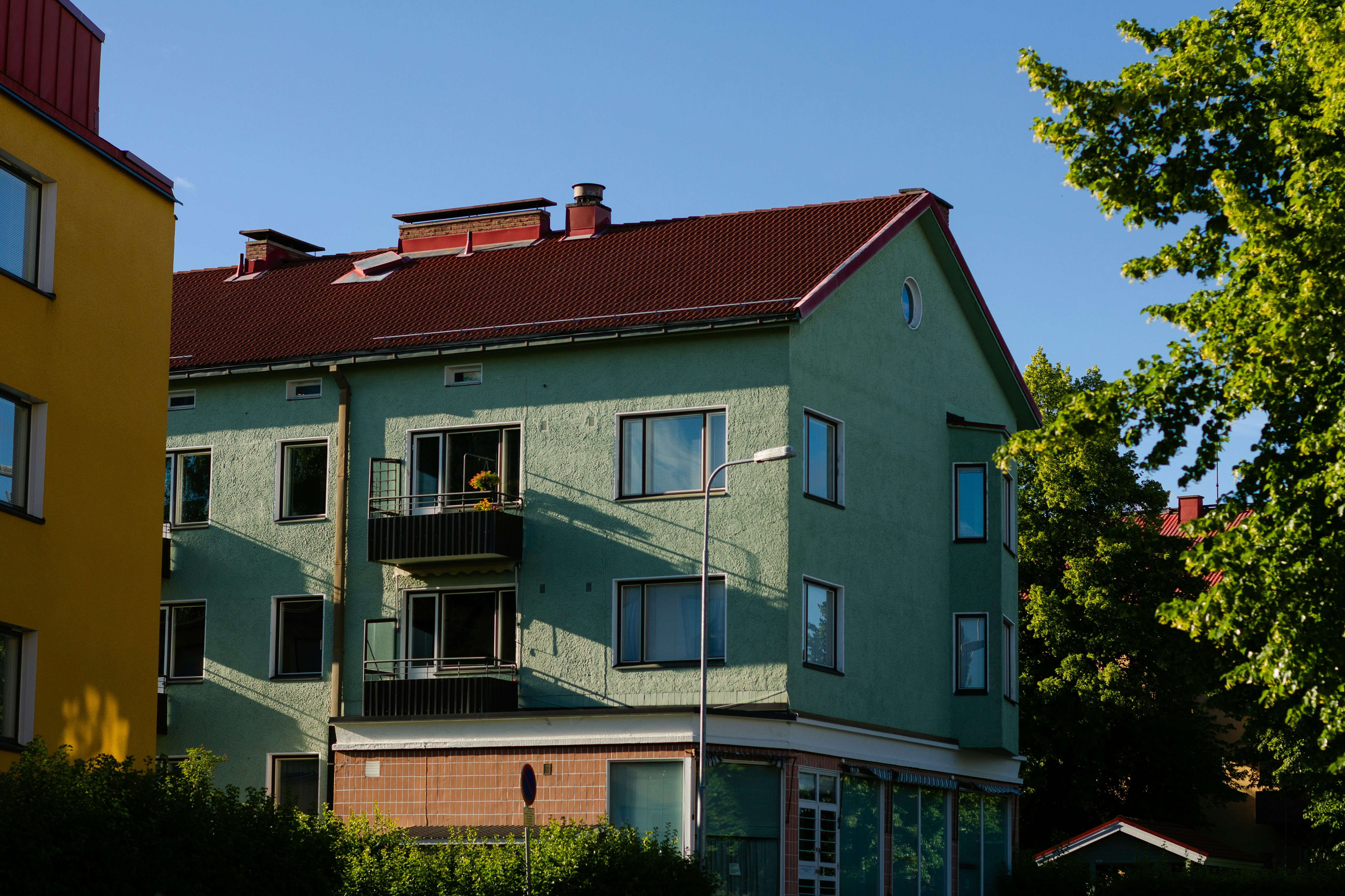 green and brown concrete building